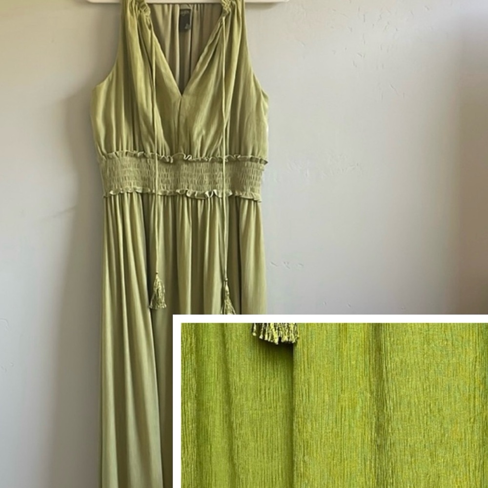 Nordstrom Taylor Halter Style Green maxi s L
